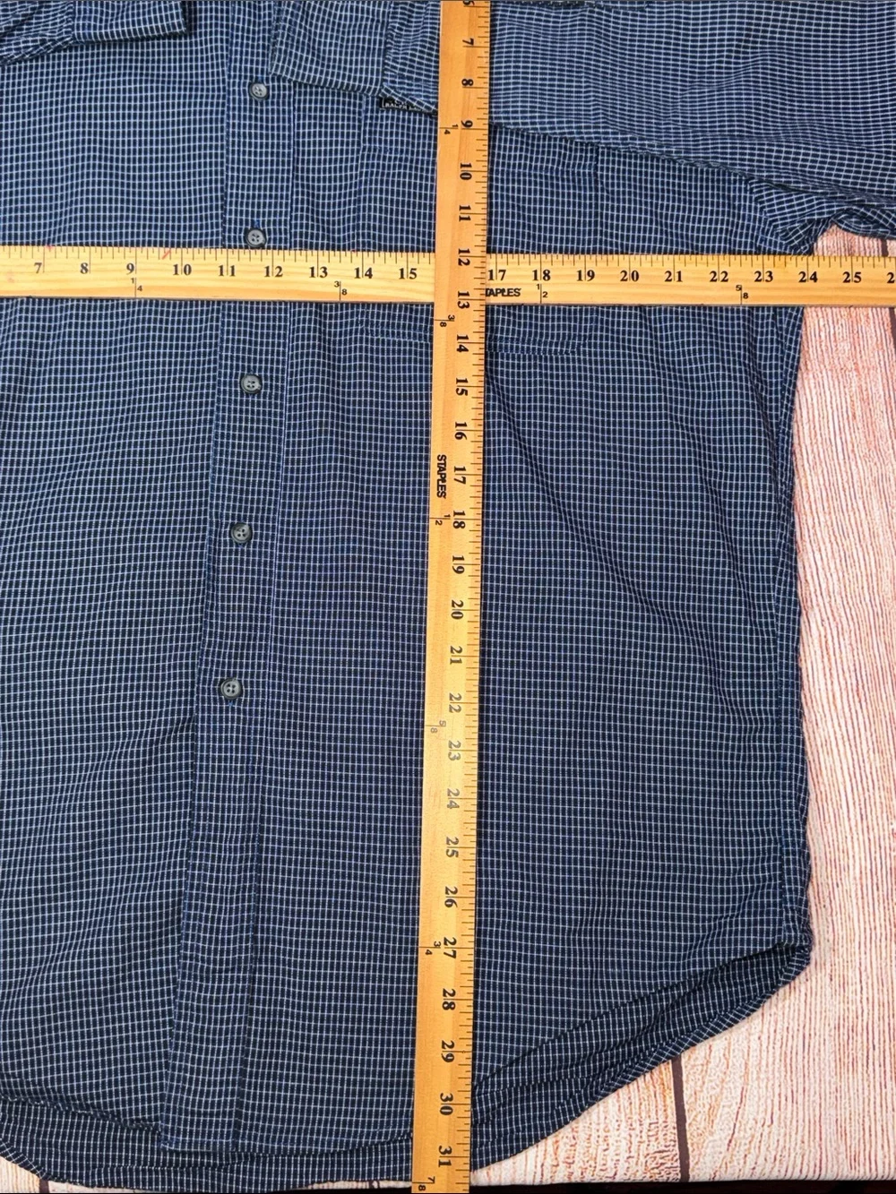 Chaps Ralph Lauren Men’s Large Blue Check Button Down Shirt Cotton - Picture 7 of 11